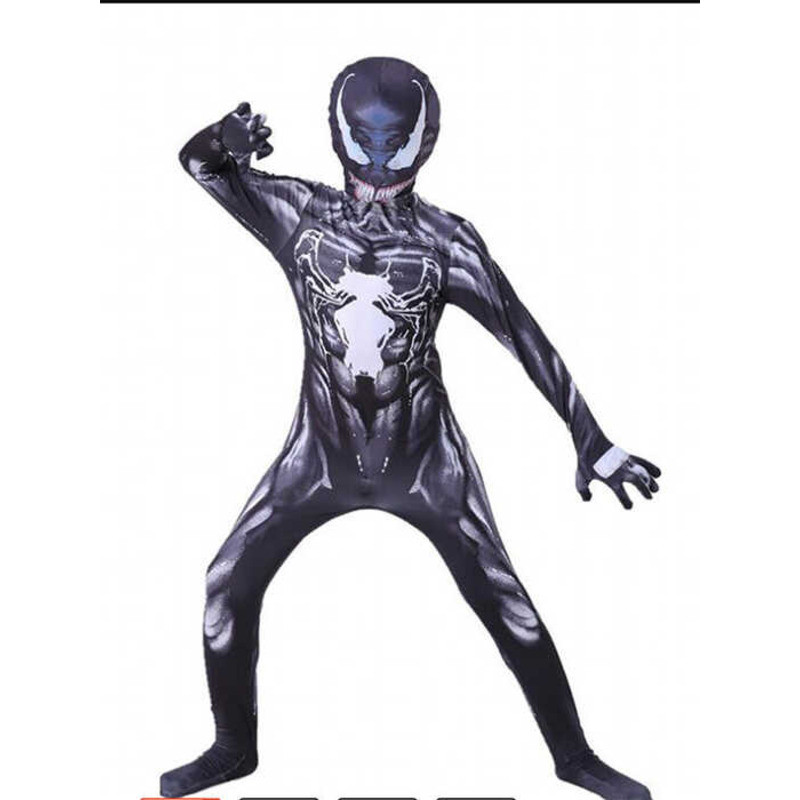 C Homesik Venom Costume, Spider Man Black Erhero Spandex Halloween Party Cosplay Suit For Kids/Adul