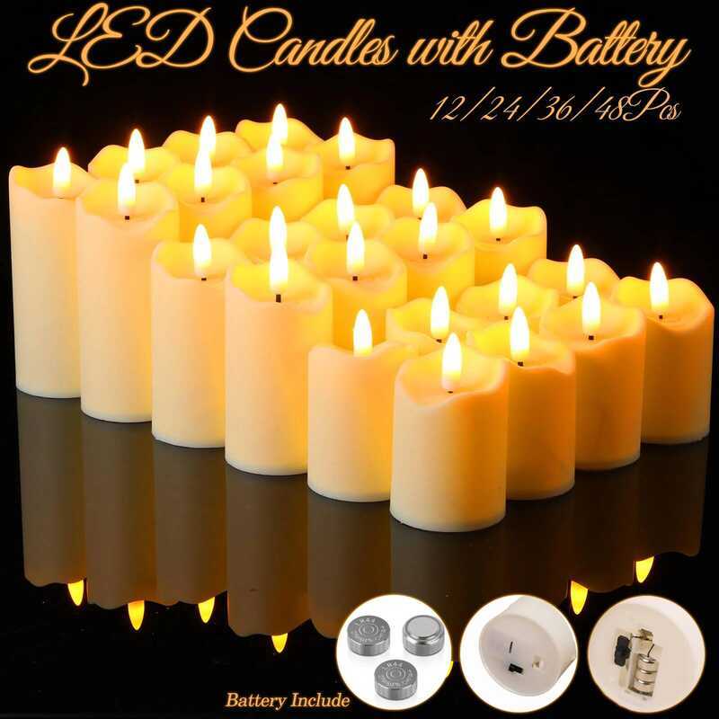 C Flameless Candles With Battery LED Candle Decorative Pillar Candles Fake Plastic Candles Battery