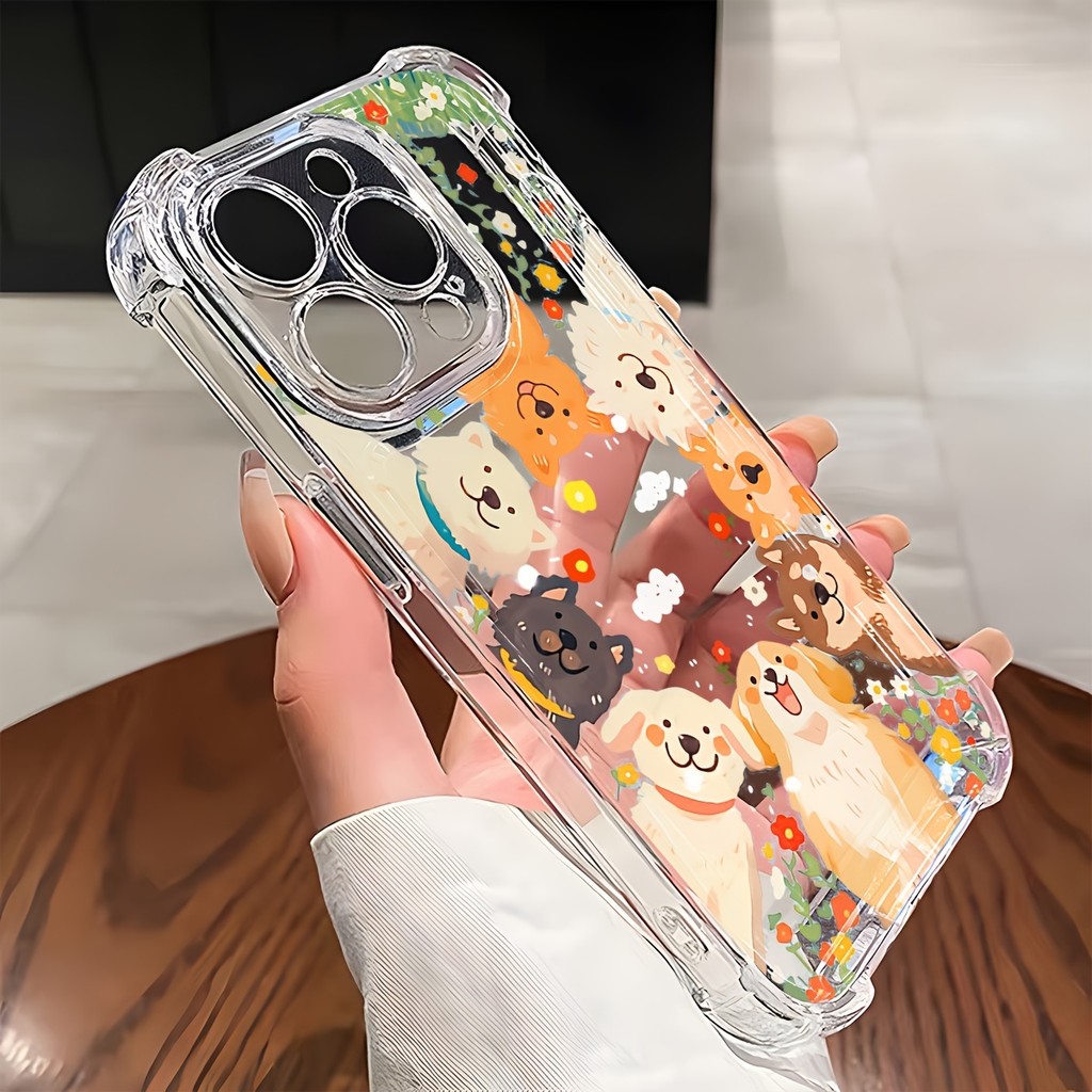 (สต็อกในไทย) เคสโทรศัพท์ลายสุนัขน่ารัก แบบใส ป้องกันแรงกระแทกและรอยขีดข่วน ทำจากวัสดุ TPU| สำหรับ iPhone 14 Pro Max 13