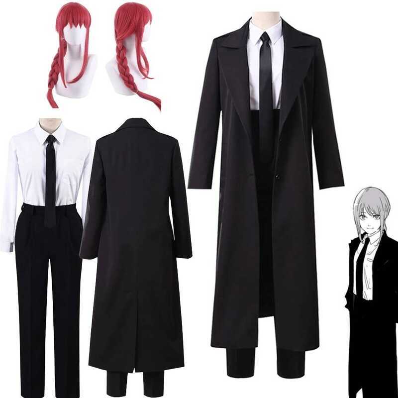 C Anime Chain Saw Makima Cosplay Costumes Sawman Makima Cosplay For Men Women Suits Wigs Trench Shi