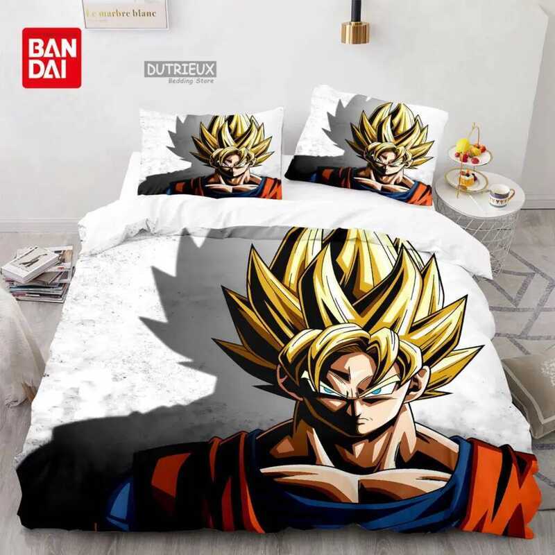 C Dragon Ball Bedding Set Anime Goku Duvet Cover Comforter Bedclothes Single Twin Full Queen Size 3