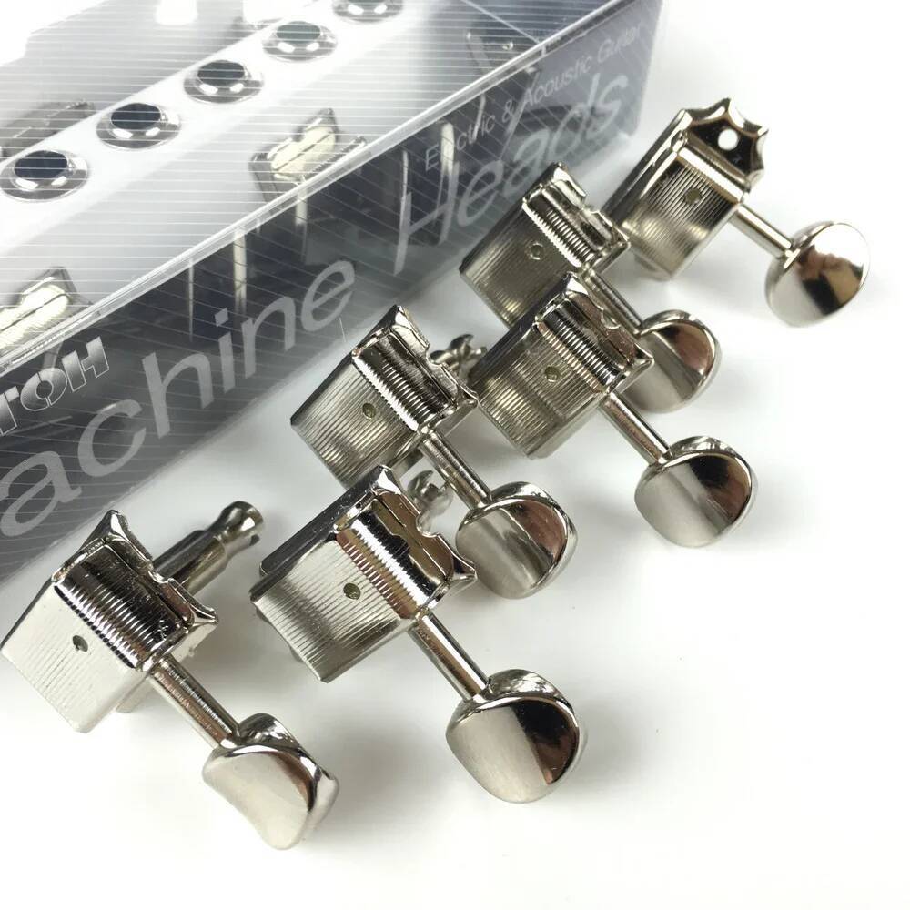 Original 6 In-line GOTOH SD91-05M Kluson กีตาร์ไฟฟ้าวินเทจหัวเครื่องจูนเนอร์ (นิกเกิล) Tuning Peg MA