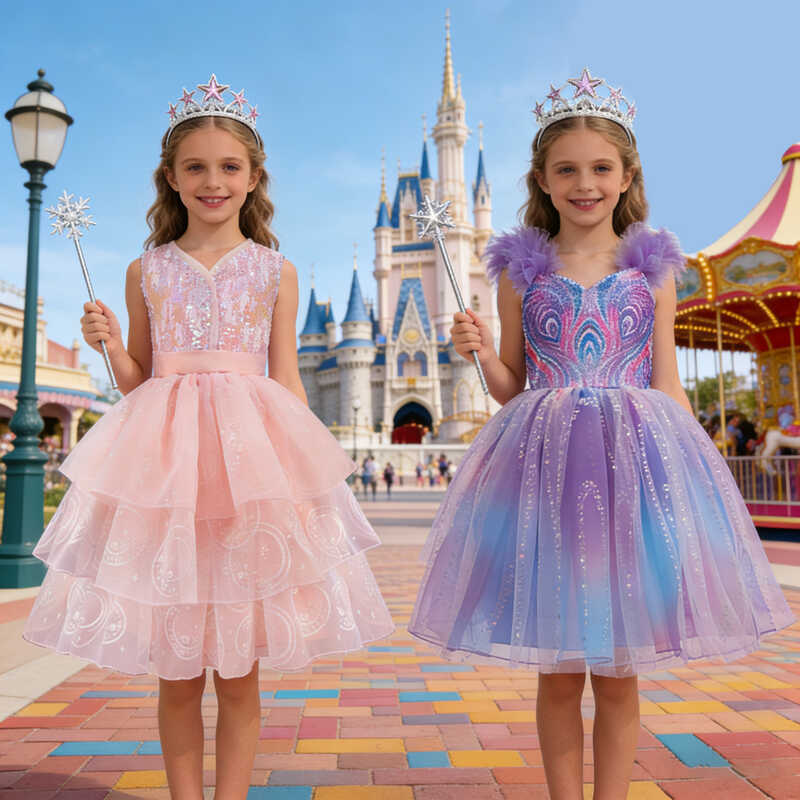 C Good Witch Costume Girls Gda Costume Dress Kids Wicked Cosplay Dress Up Outfits For Birthday Hall