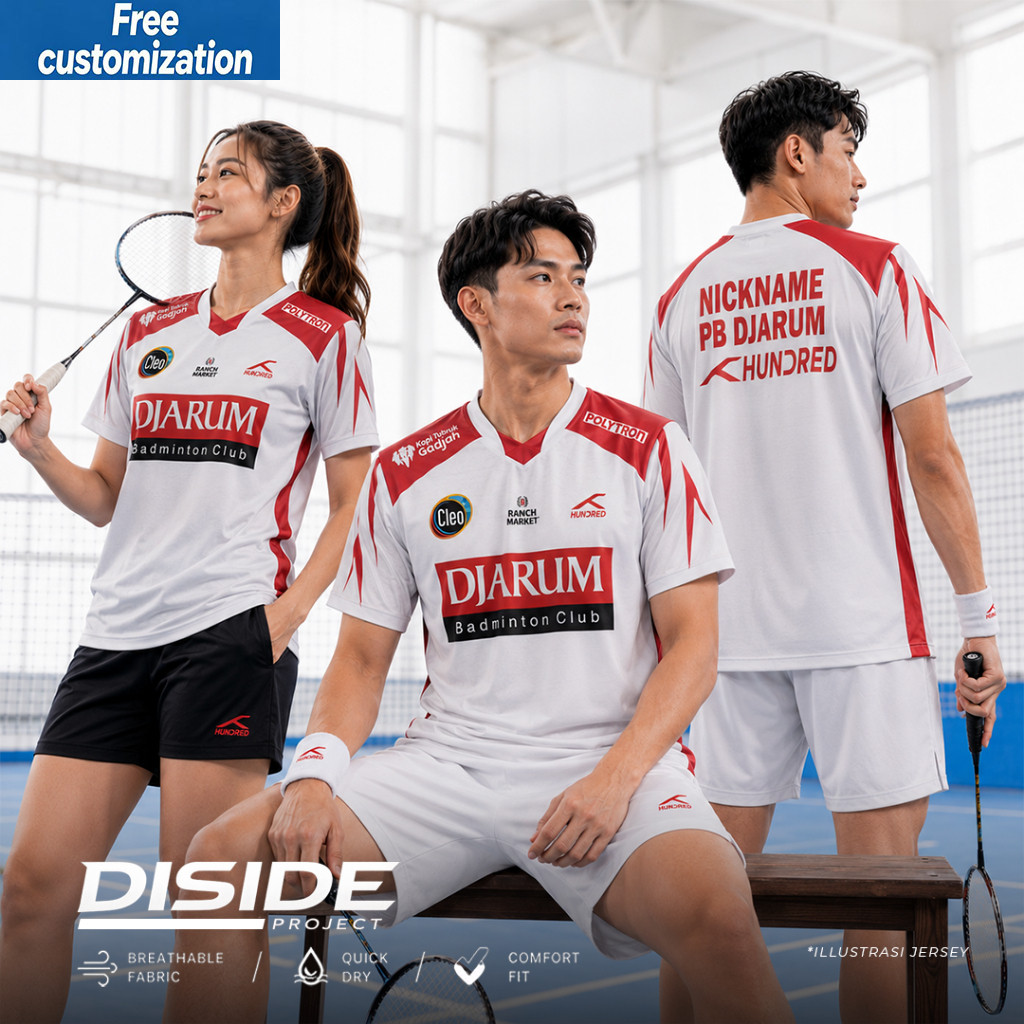 DJARUM เสื้อแบดมินตันล่าสุดฟรี Custom Fullprint KR11227KR11229