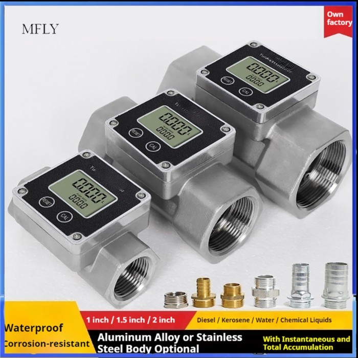 Electronic Turbine Flow Meter Stainless Steel Turbine Flowmeter High Accuracy Digital Liquid Flow M