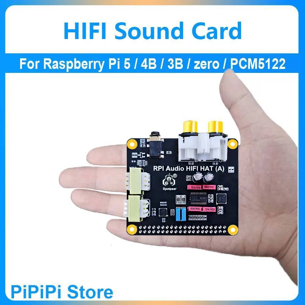 Raspberry Pi5 HIFI DAC การ์ดเสียงโมดูล PCM5122 I2S ติดตั้งบน Raspberry PI 40GPIO อินเทอร์เฟซสําหรับ 