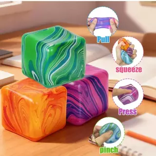 NeeDoh Maltose ของเล่นบรรเทาความเครียด Cube Sensory Fidget ของเล่นช้า Rebound นุ่มและข้าวเหนียวที่เต็มไปด้วยเจลยืดหยุ่น Ice Cube บรรเทาความวิตกกังวล