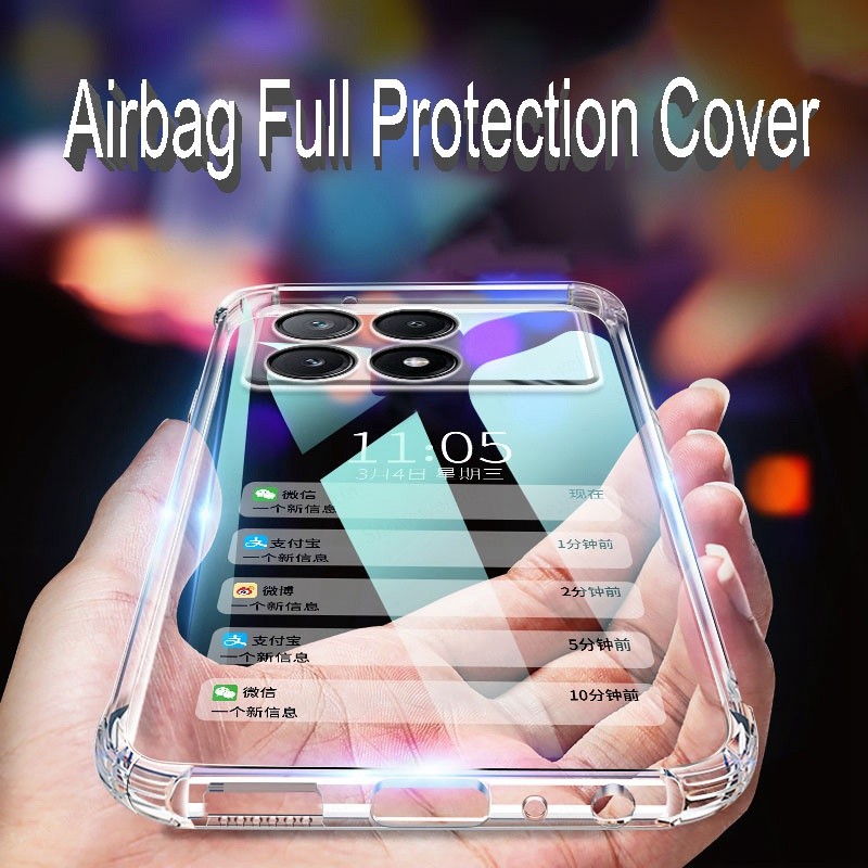 สําหรับ Poco X6 Pro Neo ถุงลมนิรภัยบัฟเฟอร์ป้องกันกรณีสําหรับ Xiaomi Poco X6 Pro Neo Clear Soft TPU 