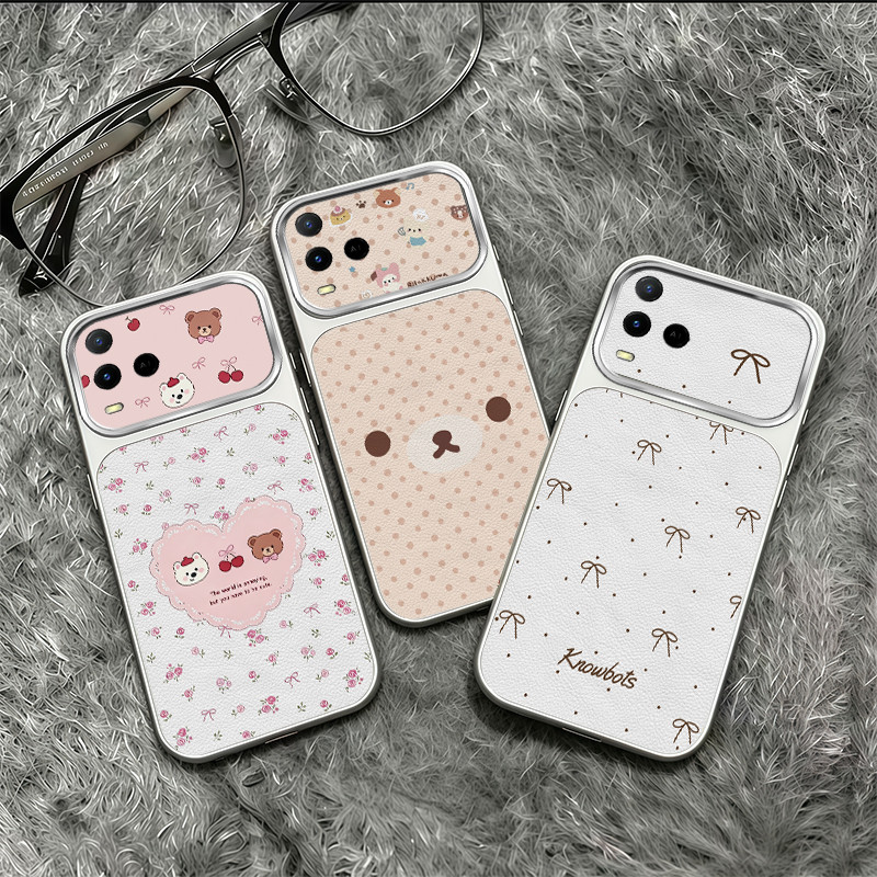 เหมาะสําหรับ Vivo Y21 2021 Y21S Y33S 4Gเคสโทรศัพท์ออกแบบใหม่รักหมีโบว์กันกระแทกนุ่มกรณีTPDT20