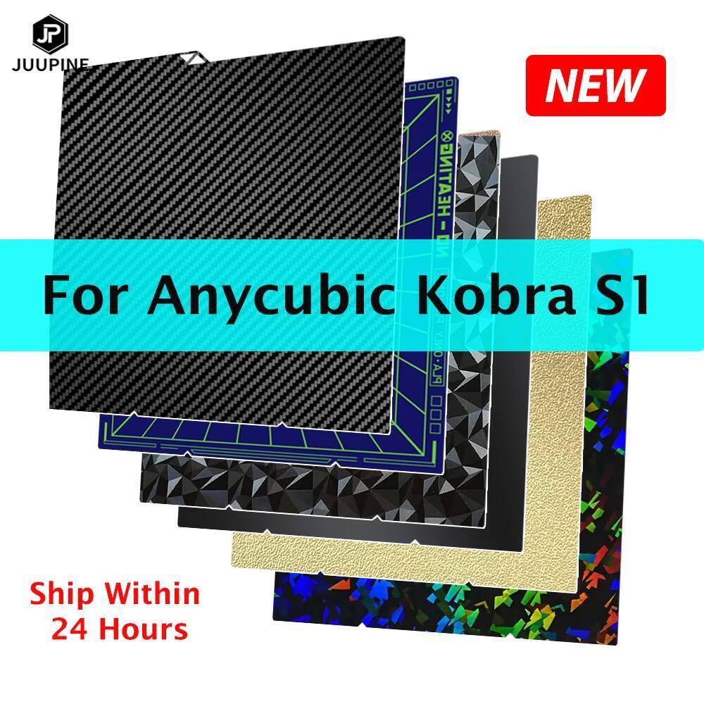 สําหรับ Anycubic Kobra S1 เตียงอัพเกรด Smooth Textured Kobra S1 Buildplate สองด้านยืดหยุ่นที่ถอดออกไ