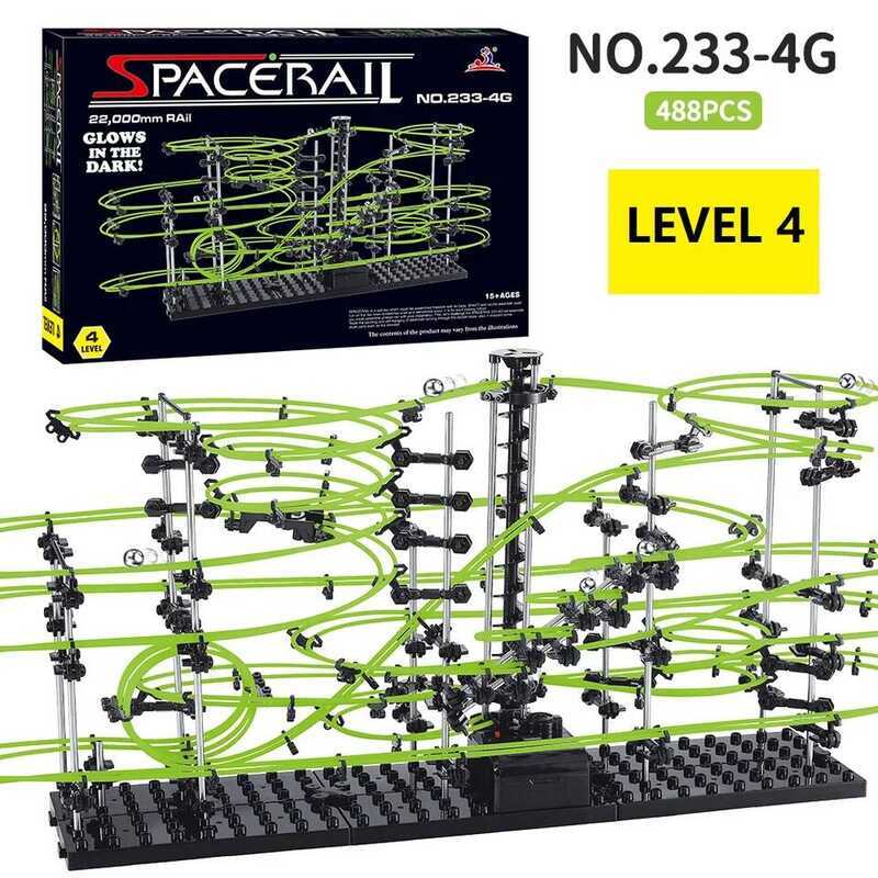 C Luminous Spacerail Rollercoaster Ball Marble Run Maze Race Track Games Level 2 3 4 Electric Eleva