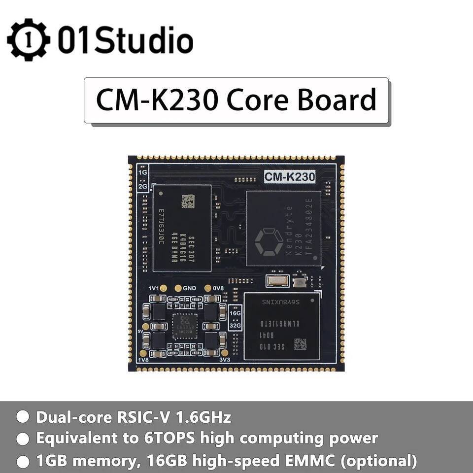 01Studio CM-K230 โมดูล K230 โมดูลการมองเห็น 6T เทียบเท่าพลังงานเกิน K21