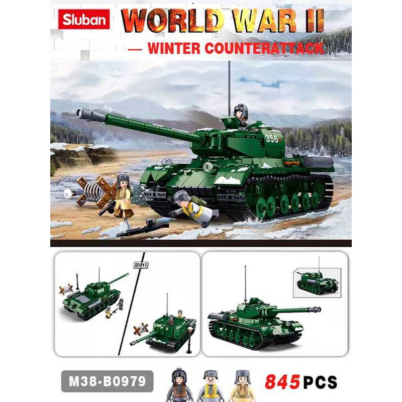 C Sluban Military Is-2 Heavy Tank Model Building Block Ww2 Army Soldier Children's Toy Building Bri