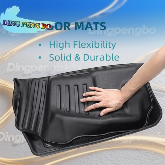 For 2023 Honda N-BOX JF5 / F6 Black TPE Car Floor Mat / Rear Trunk Mat  All-Weather Non-Slip Eco-Fr