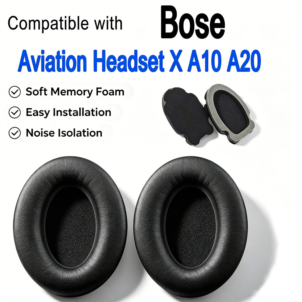 แผ่นรองหูฟังทดแทนสําหรับ Bose Aviation Headset X / A10 / A20 แผ่นรองหูฟัง