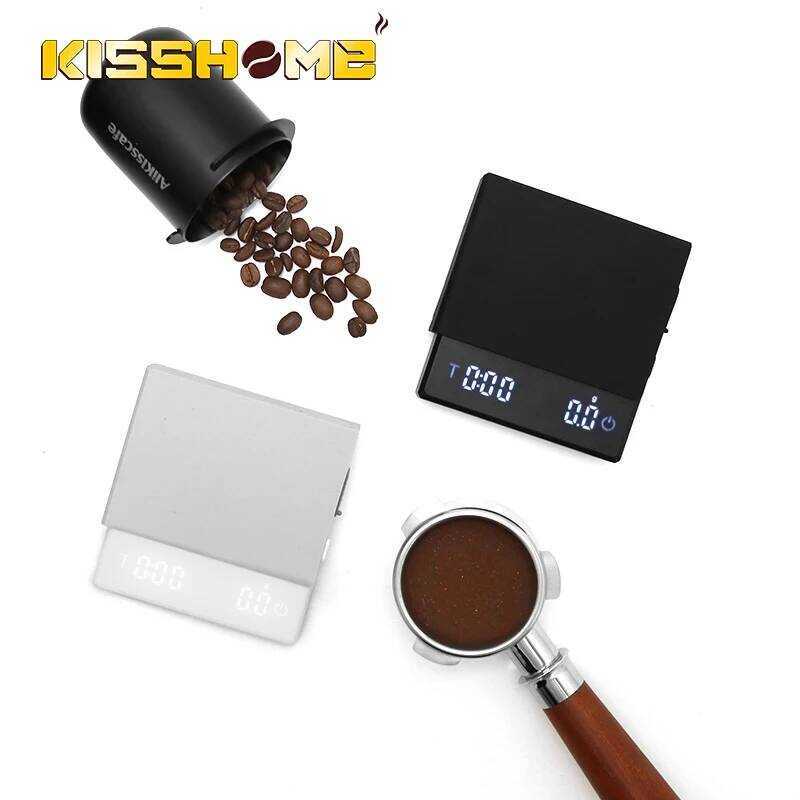 C Alikisscafe Coffee Scale Digital Weight Electronic Kitchen Measuring Scales 0.1G High Precision E