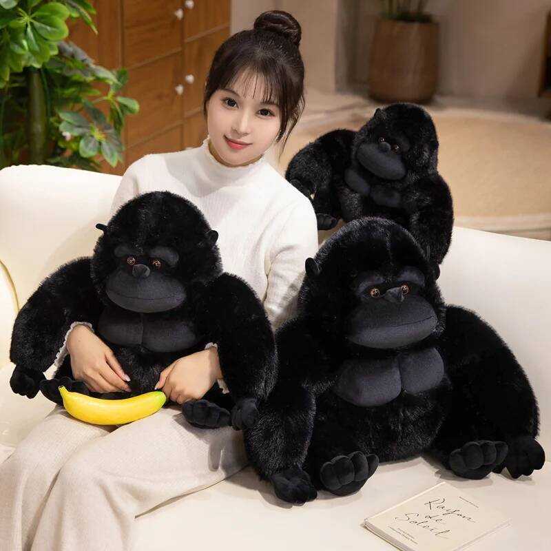 C 25/35/45Cm Simulation Black Gorilla Plush Toys Soft Stuffed Lifelike Monkey Toys For Birthday Gif