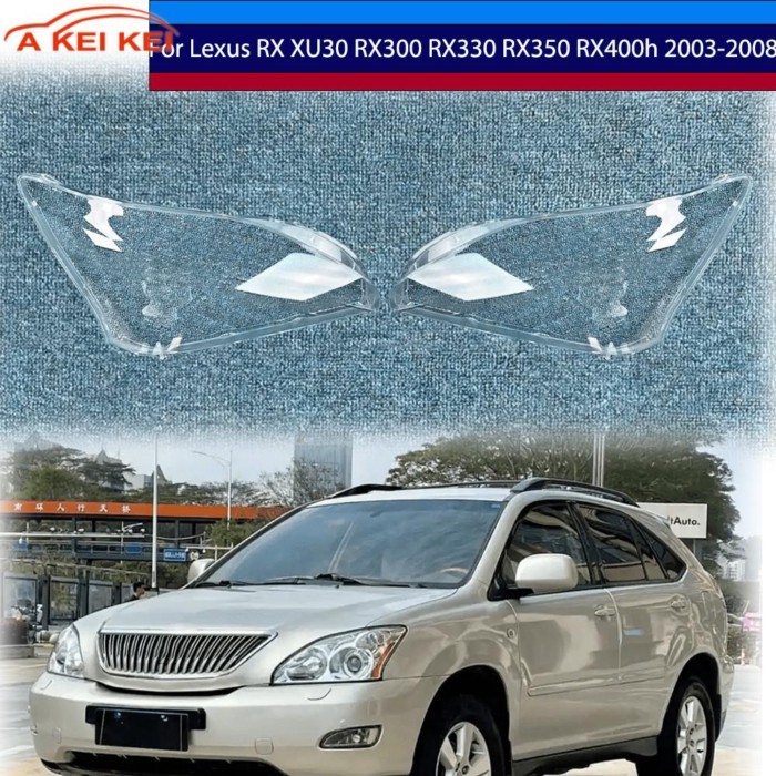 Headlamp Lens For Lexus RX XU30 RX300 RX330 RX350 RX400h 2003-2008  Headlight Glass Shell LampShade
