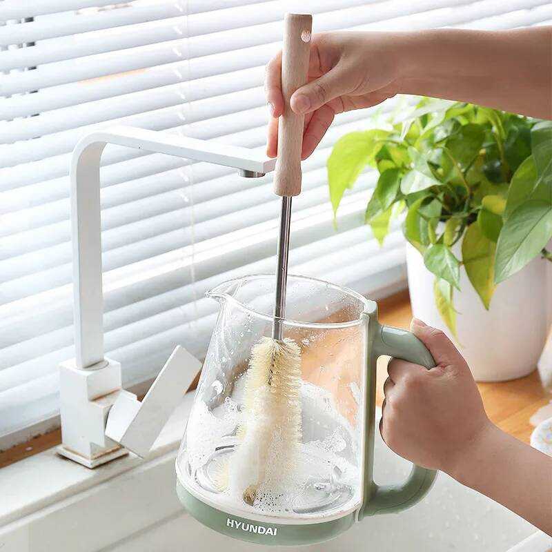 C Kitchen Cleaning Tools Drink Bottles Glass Scrubbers Cleaning Brush Wooden Bottle Cleaning Brush