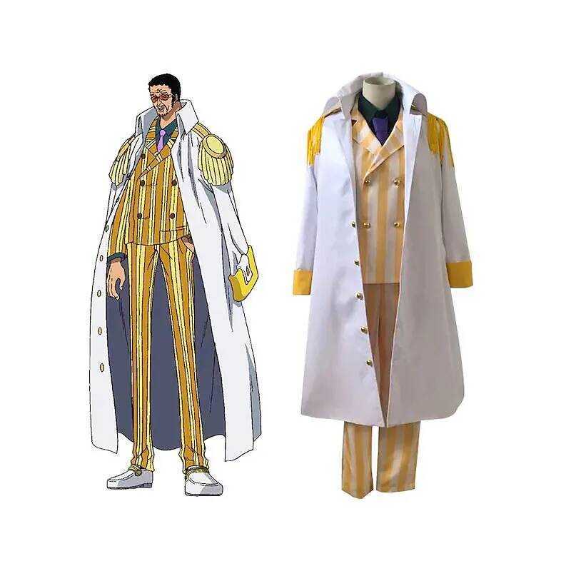 C Anime Borsao Cosplay Costume Admiral Kizaru Cloak And Uniform Suit Halloween Navy General Perform