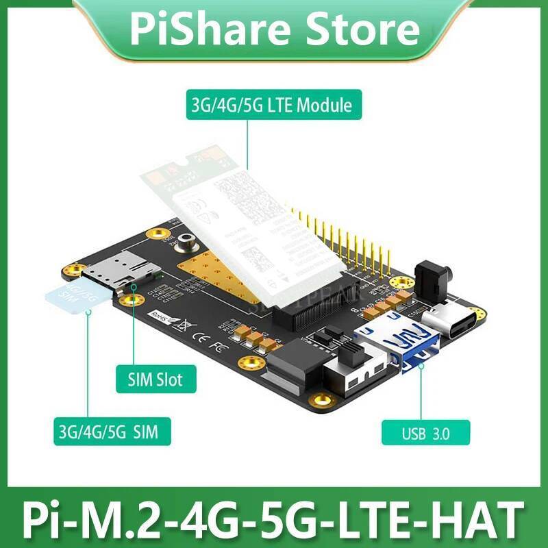 Raspberry Pi M.2 4G/5G & LTE HAT GSM/GPRS/EDGE โมดูลสําหรับ amsung ARTIK /Rock64 /Asus Tinker /Latte