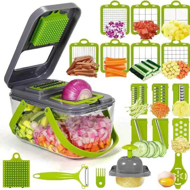C 16/25 In 1 Multifunctional Vegetable Chopper Handle Food Grate Food Chopper Vegetable Slicer Dice