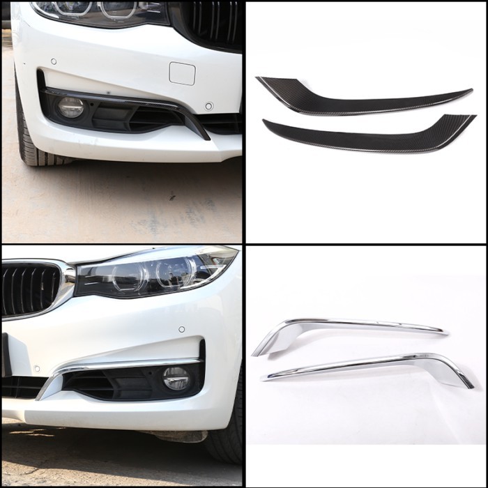 For BMW 3 Series GT Gran Turismo F34 2013-2019 ABS/Real Carbon Fiber Front Fog Lights Lamp Strips C