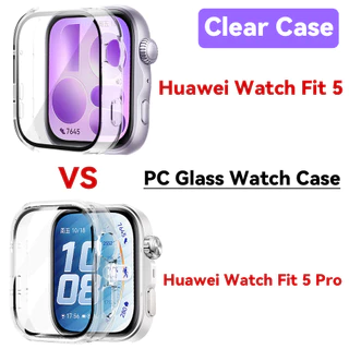 เคส สําหรับ Huawei Watch Fit 5/Fit 5Pro PC เคสฟิล์มกระจก กันชนป้องกันหน้าจอสำหรับ smartwatch Huawei Fit 5/Fit 5Pro