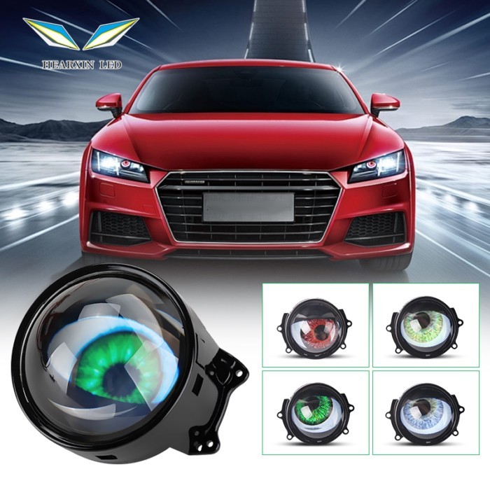 3 inch Car Dynamic Devil Eyes Lights 12V Car WIFI Control Eyes Retrofit Kits Headlight Assembly Aut