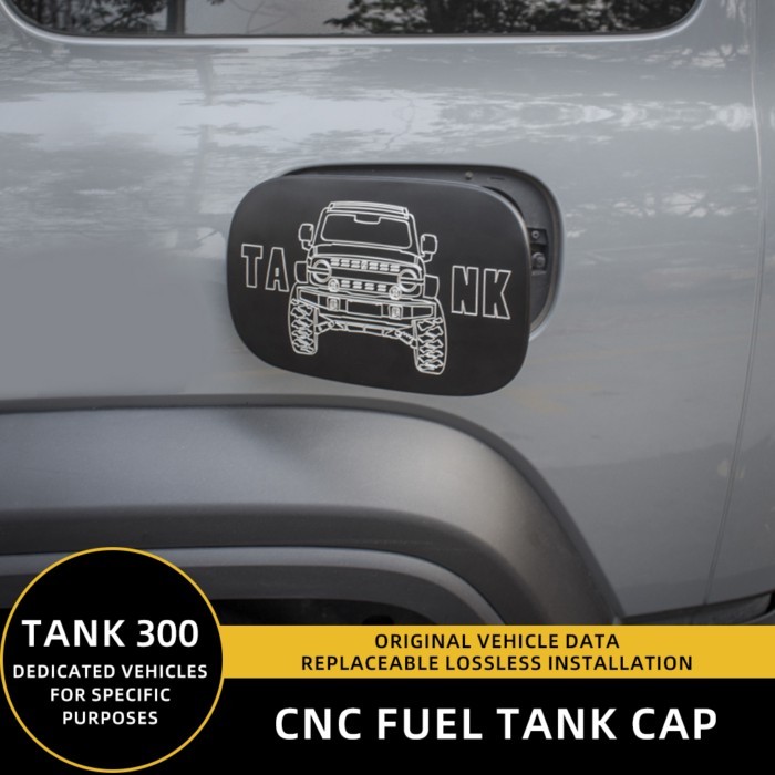 For TANK300 Fuel Filler Cap Fuel Tank Cap, Aluminum Fuel Tank Cap Compatible with WEY TANK 300 2021