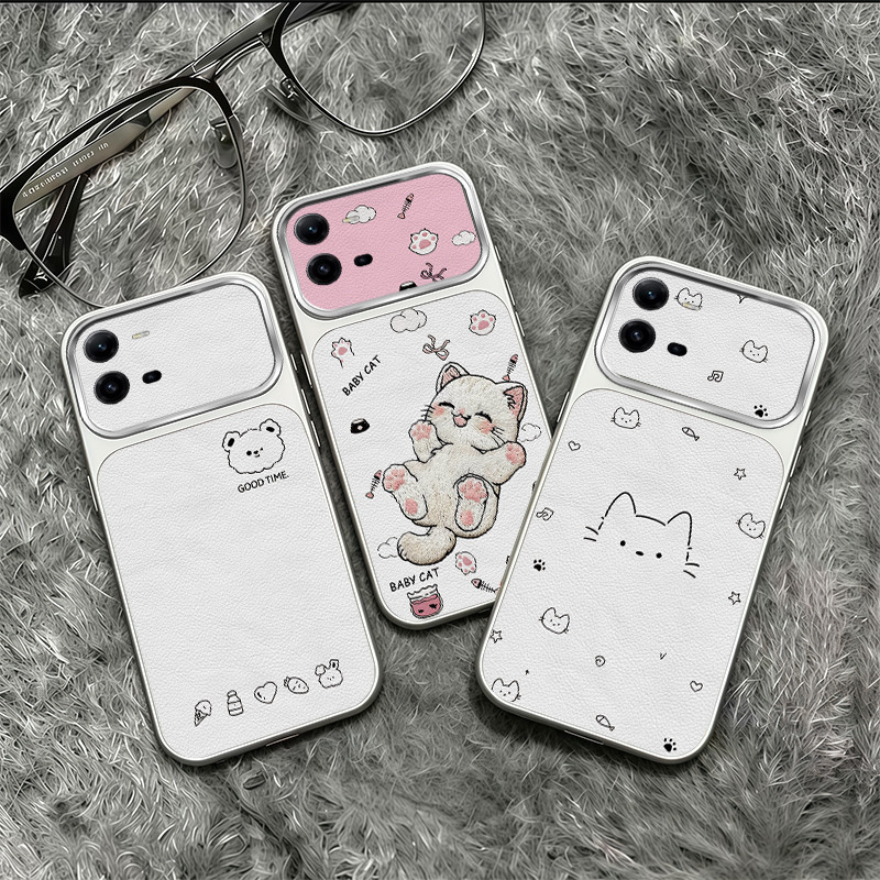 เหมาะสําหรับเคสโทรศัพท์ Vivo V25 PRO V25E ดีไซน์ใหม่ของกันกระแทก ปลอกลายแมวและหมี TPDT14