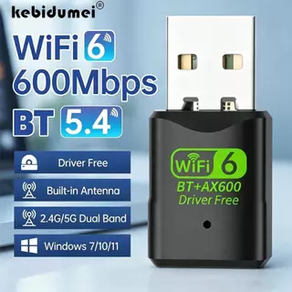 [คลังสินค้าพร้อม] 600Mbps WiFi 6 การ์ดเครือข่ายไร้สาย USB 2.4G/5GHz บลูทูธ 5.4 USB Wifi Dongle อะแดปเตอร์แฮนด์ฟรีสําหรับพีซี Win10/11