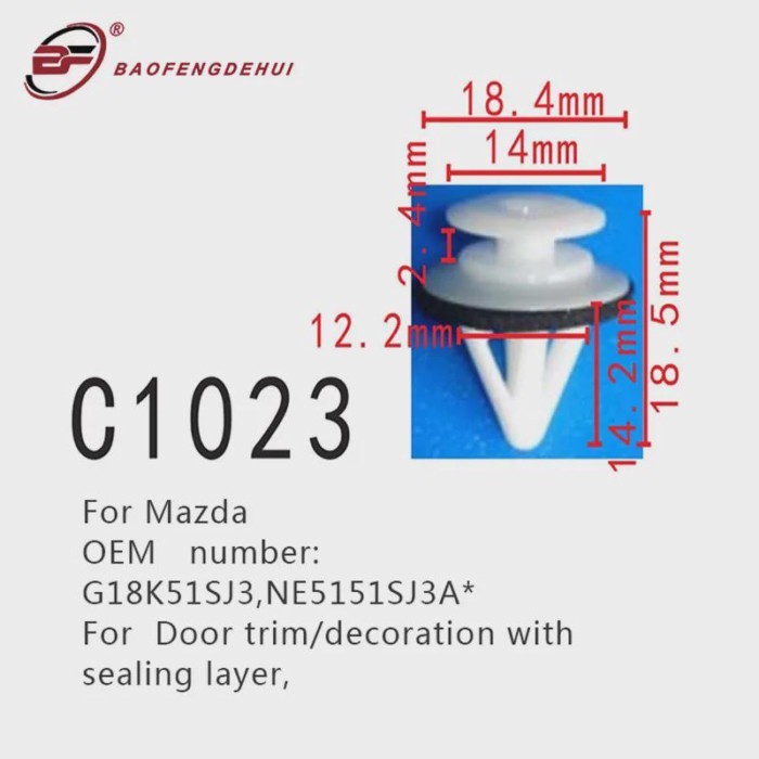 20PCS Door Trim Clips Fastener For Mazda 2 3 5 6 Protege 323 Miata B2500 CX-7 MX-5 G18K51SJ3 NE5151