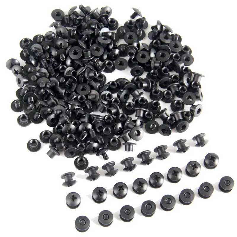 C 100Pc Black Steel Short Pot Chicago Screw Cro Head Screw Kit For DIY Kydex Sheath Holter Clip Han