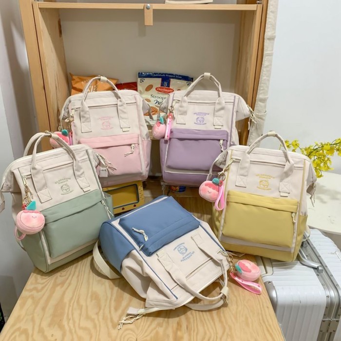 🇹🇭🚚 พร้อมส่งจากไทย กระเป๋านักเรียนสไตล์ญี่ปุ่น-Ins 🇯🇵📸 สำหรับสาวมัธยม 🎀 ดีไซน์น่ารัก ทรงสวย หวานแหวว ✨ กระเป๋าเป้ดีไซน์มินิมอล เหมาะสำหรับท่องเที่ยว 🎒🌸 สไตล์เกาหลี ถือก็ได้ สะพายก็ได้ 🇰🇷👜