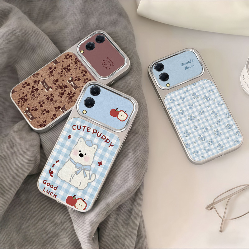 เหมาะสําหรับ Vivo Y17S Y28 5G เคสโทรศัพท์ดีไซน์ใหม่น่ารักลายดอกไม้สุนัขกันกระแทก soft Case TPDT05