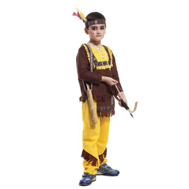 C ตูมเพลย์แฟนซีชุดอินเดียนแดงเด็กชาย Indian Boy Fancy Kids Costume