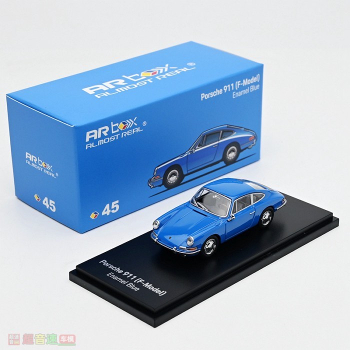 AR BOX Like Zhen Model Porsche 911 F-Model Enamel Blue Alloy Car Model Retro