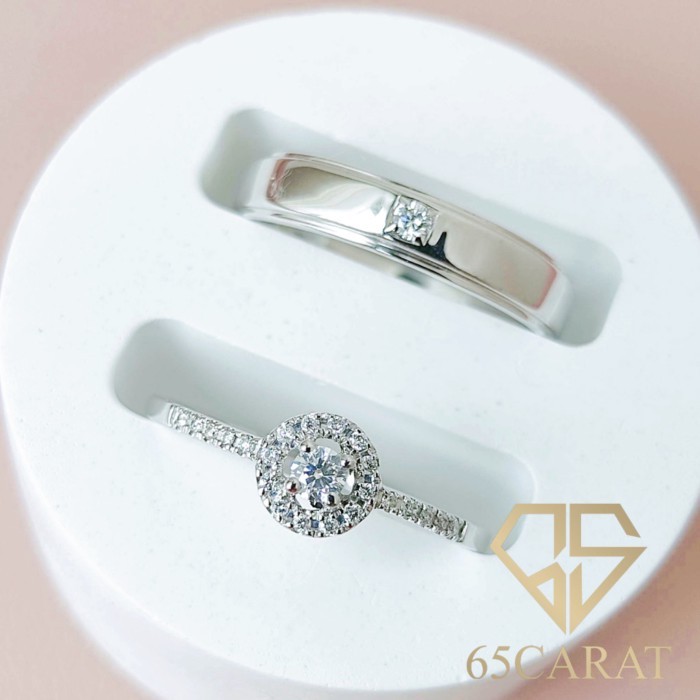 65Carat - แหวนเพชรแท้น้ำ100 ราคาเป็นคู่ ทองคำแท้9K