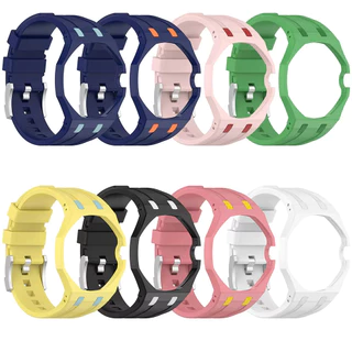 สายซิลิโคน + PC ป้องกันกรณีดัดแปลงแบบบูรณาการสําหรับ Swatch X AP Royal Pop นาฬิกาพกแปลงเป็นนาฬิกาข้อมือ