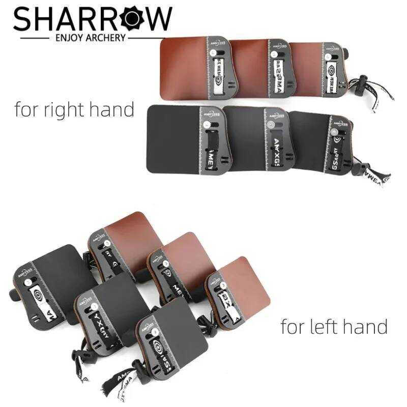 C S/M/L Archery Finger Guard Cowhide+Aluminum Alloy Plate Adjustable Finger Tab Left/Right Hand For