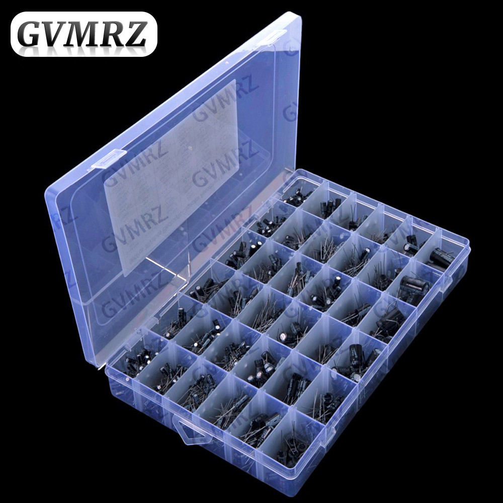 36มูลค่า 960PCS 0.1uf-2200uf-1000uf 25V 35V อลูมิเนียม Electrolytic Capacitor Assorment กล่องชุด 25V