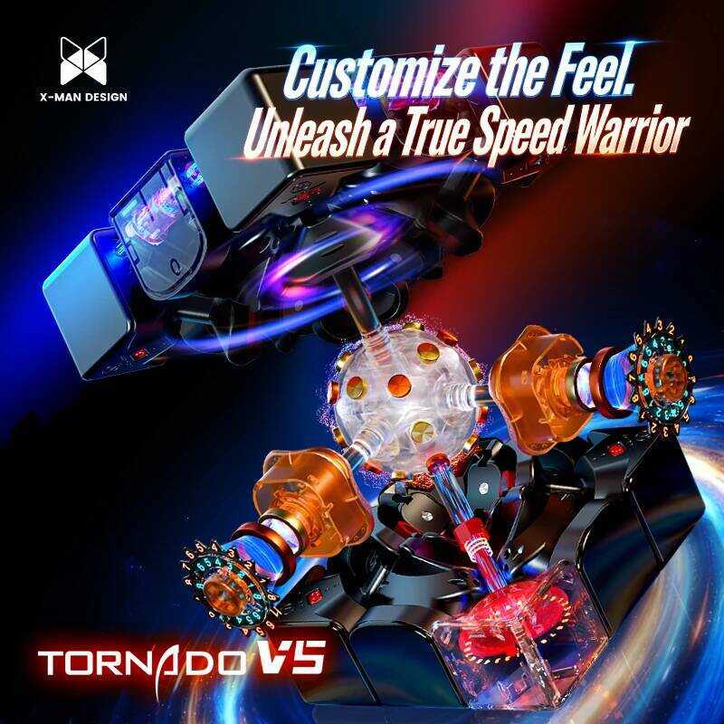 C [Judycube] Qiyi X-Man Tornado V5 Flagship Pioneer 3X3 Magnetic Magic Speed Cube Qiyi XMD Tornado