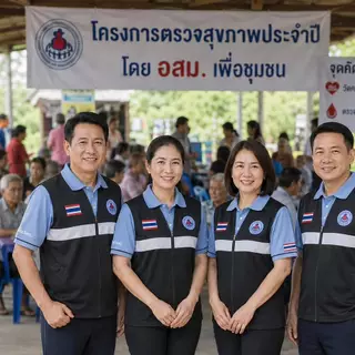 เสื้อโปโล อสม. รุ่นฮิต COD ส่งฟรี ดีไซน์เสื้อกั๊กพิมพ์ในตัว ผ้าแห้งไว ใส่ทำงาน ออกกำลังกาย