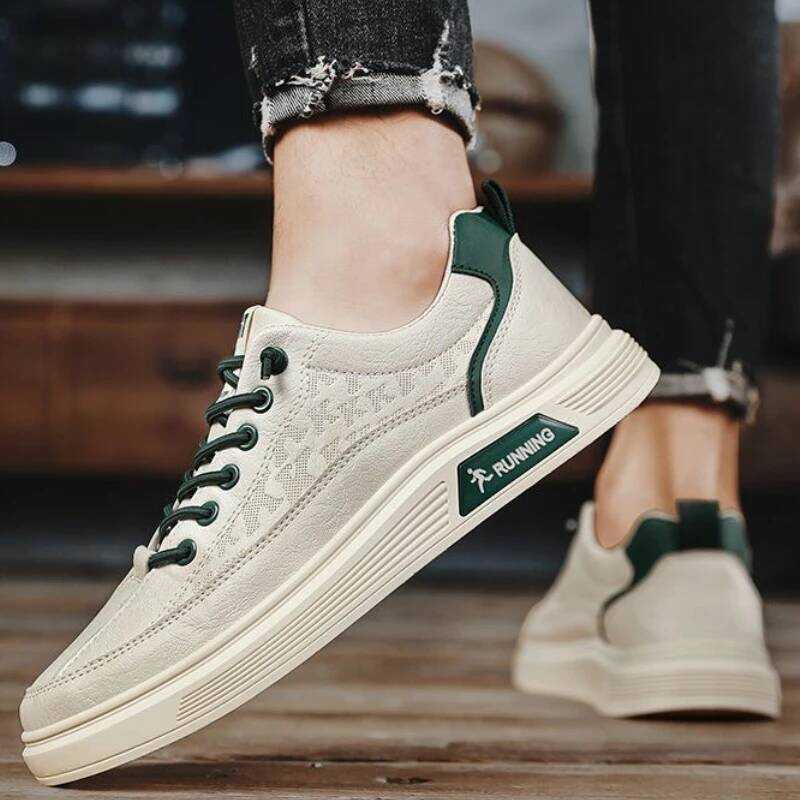 C Mens Casual Sho Fashion PU Leather Loafers Comfortable Flats Platform Lightweight Sneakers Leisur