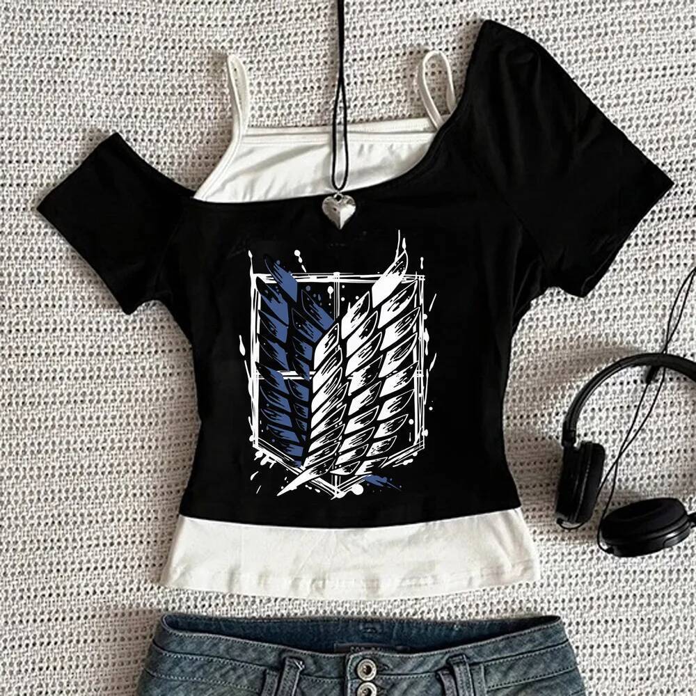 Attack on Titan crop top โชโจ dollette cutecore y2k เสื้อ dollette goth baddie gyaru