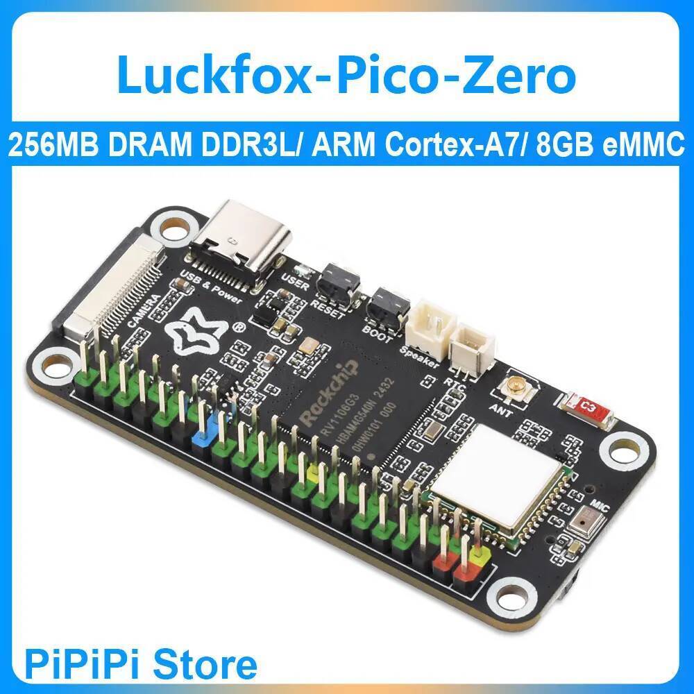 Luckfox Pico Zero ARM Cortex-A7 RV1106G3 Mini 1TOPS Linux Development Board SD WiFi6 เสียง 8GB eMMC 