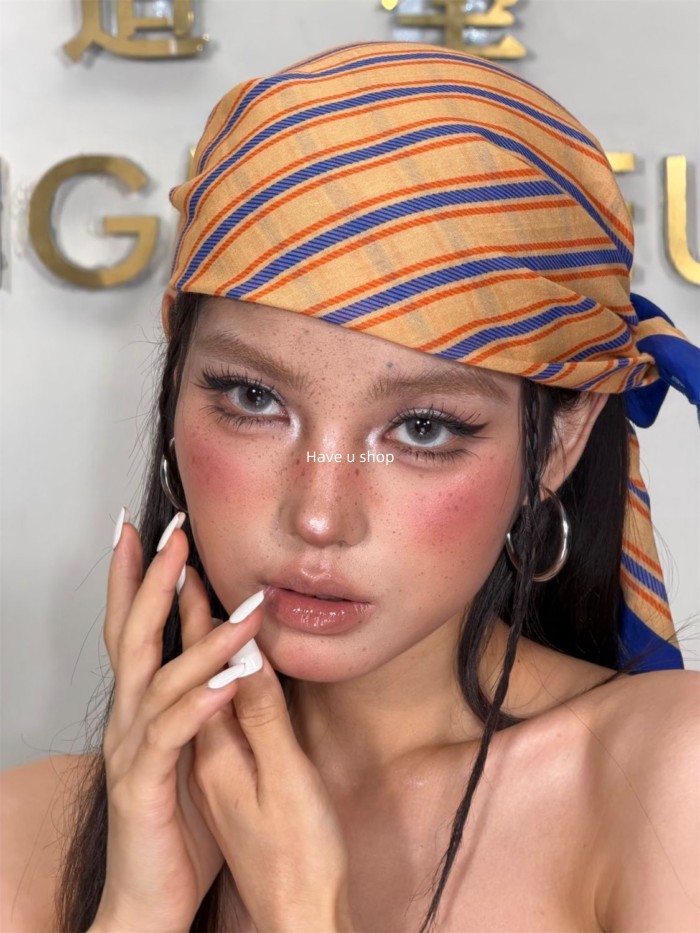 Have u shop Island Style Headscarf Square Scarf Temperament Photo Asian Makeup Headdress Female