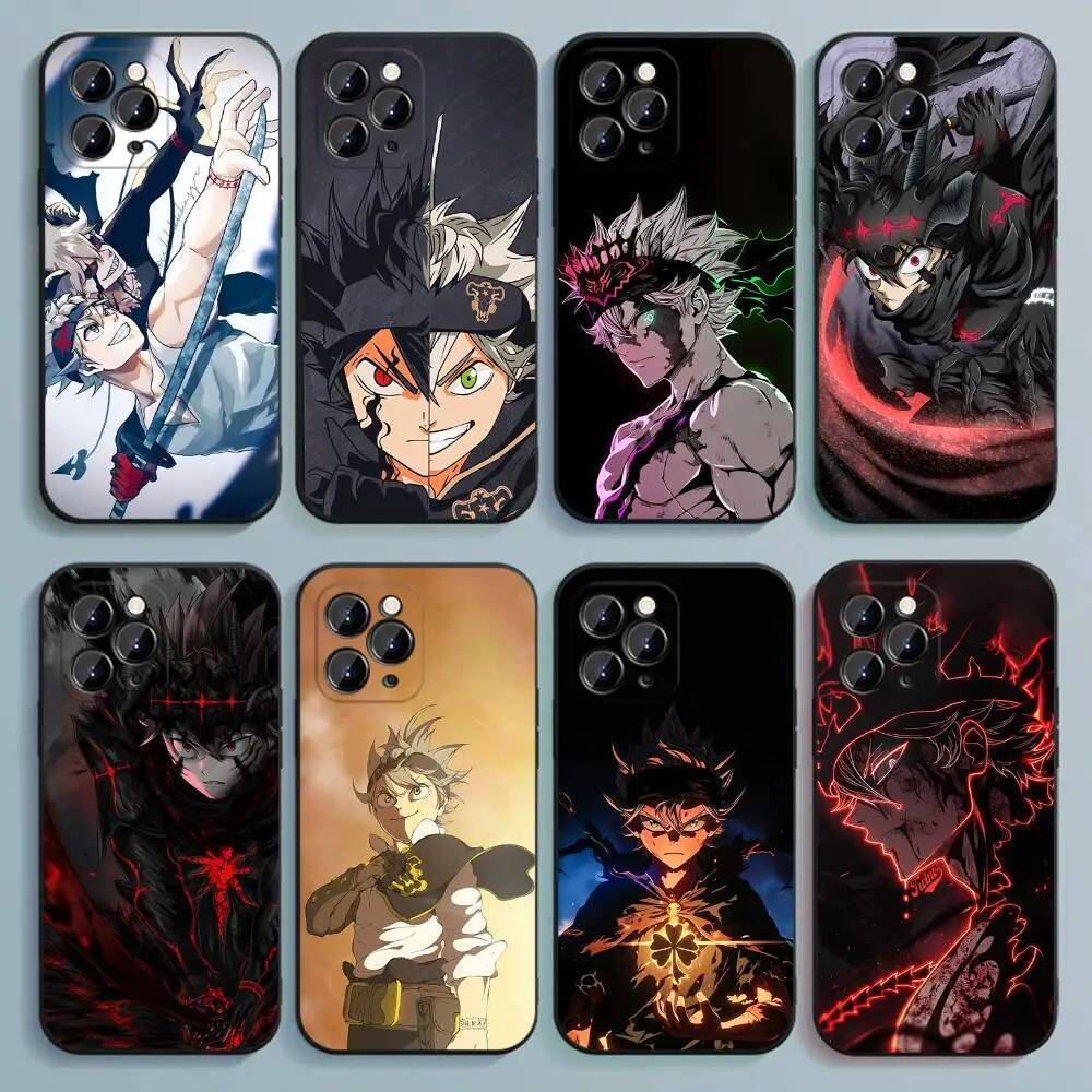 B-Black Clover Asta เคสโทรศัพท์สําหรับ iPhone 17,16,15,14,13,12,Pro,Max,Plus,E,SE4,Air,Mini Black So