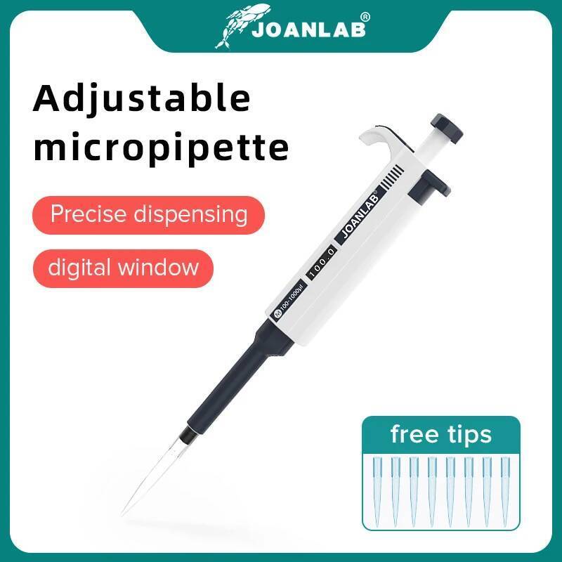 JOANLAB Official Store ห้องปฏิบัติการปิเปตพลาสติก Single Channel Digital Adjustable Micropipette Lab